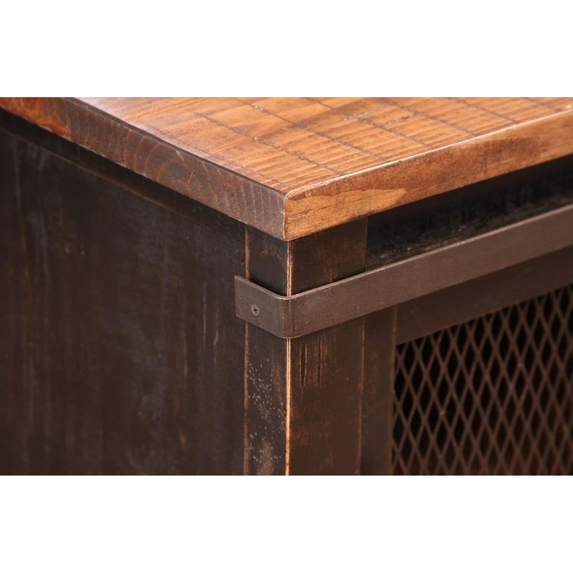 International Furniture Direct Pueblo IFD370SOFA Rustic Sofa Table with